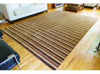 Thick Pile 8’ X 11’ Striped Wool Area Rug