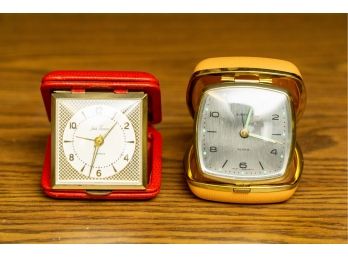 Two Vintage Travel Clocks