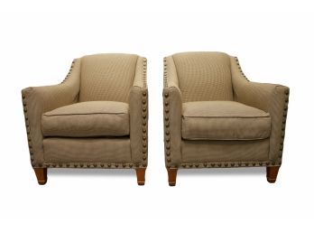 Very Handsome Pair Rowe Lounge Chairs W/ Down Cushions
