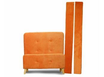 Orange Ultra Suede Twin Bed Frame  1 Of 2