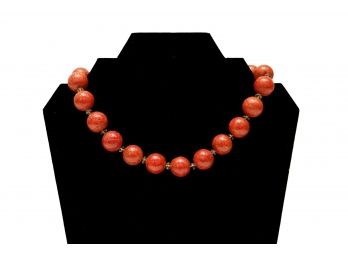 Large Coral Bead Necklace
