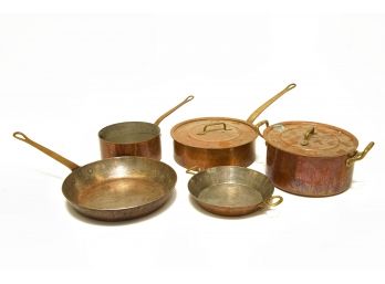Beautiful Collection Of Antique Copper Cookware