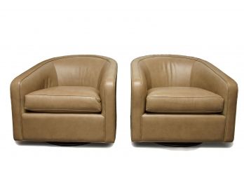 Lillian August Leather Swivel Chairs (Retail $2,082 Each)