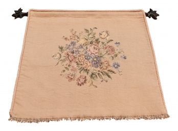 Wall Hanging Floral Tapestry With Extendable Rod