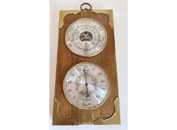 Nice Vintage Indoor Barometer & Thermometer