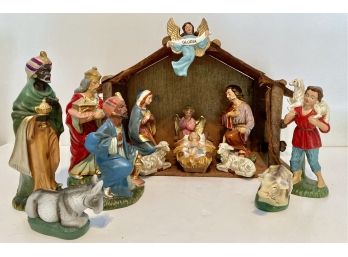 Vintage Nativity Set With 6'-10' Figures -Complete