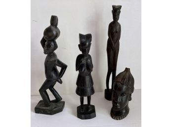 Vintage Lot Carved Wood African Figurines (B)