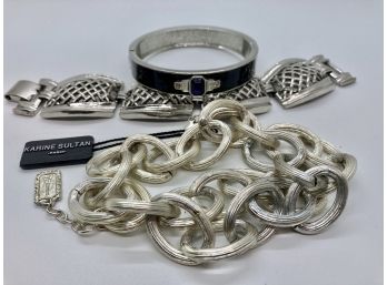 Silvertone Bracelets 3 Piece Lot