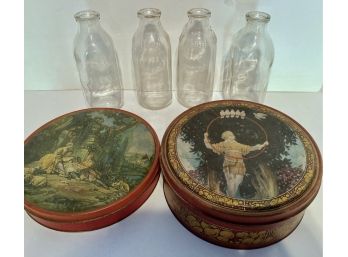 Miscellaneous Lot ' B' -Old Milk Bottles And Tins
