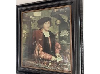 Antique Framed Print “Portrait Of A Merchant” By Hans Holbein