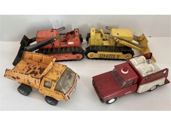 Vintage TONKA Metal Construction Trucks  + Fire  Engine