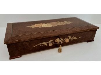 Stunning Large 18' X 8' X 3'  Sorrento Inlay Marquetry Wood Music Box / Jewelry Case