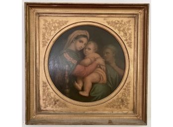 Nicely Framed Vatican Print Of The Madonna With Child And Angel