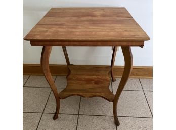 Antique Birch Accent Table W/ Curved Legs 23' X 23' X 29'