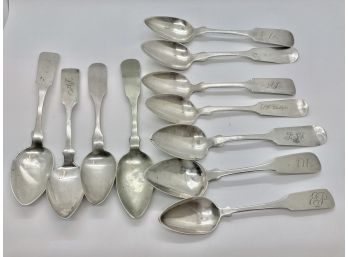 Antique Coin Sterling Silver Spoon Lot