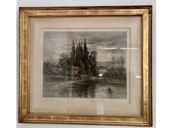 1899 Jean Boussod 'The Old Watermill ' Etching Signed On Parchment-