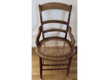 Nice Antique Oak Chair With Cane Seat.