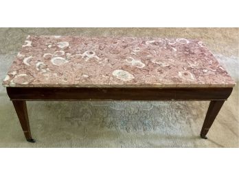 Pink Marble Top Coffee Table 40' X 18' X 16'
