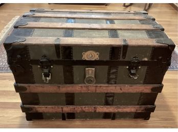 Antique Domed Top Wood Trunk. 30' X 19'  X 22'