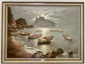 'Bay Of Sorrento' Oil On Canvas - Signed Osso