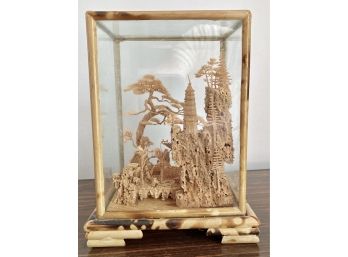 Chinese Hand Carved Cork Sculpture