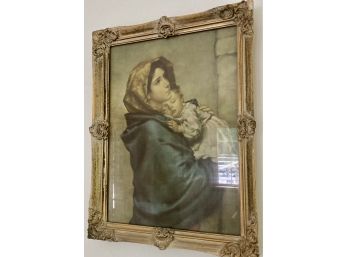 Vintage Print Of The Madonna With Child