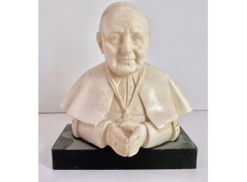 Signed Vintage Pope John XXIII Bust Sculpture - 6 1/2'