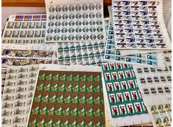 Huge Lot Of 6,000+ Unused USPS Stamps -FULL SHEETS  (B)