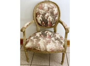French Provincial Parlour Chair- Beautiful Tapestry Upholstery