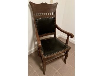 Antique Leather? Upholstered Armed Desk Chair