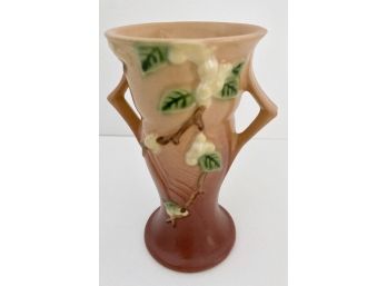 Roseville Pottery Handled  'Dogwood'  Small Vase  6'