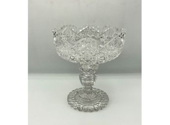 2 Pc Cut Glass Compote Pedestal   ~ Gorgeous Piece