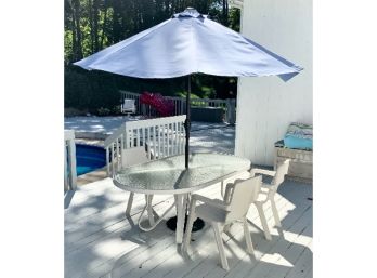 Patio Table With Glass Top And 3 Chairs