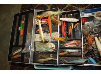 Tackle Box With Vintage Lures, Lines And More