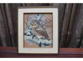 Little Owl  Oil Leaf Painting By Narong