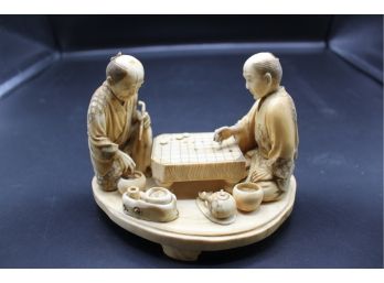 Antique Two Asian Men At Play
