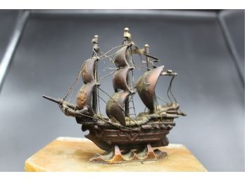 Pirate Ship On Marble Base