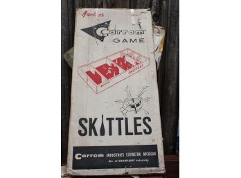 Vintage Carrom Skittles Game In Box