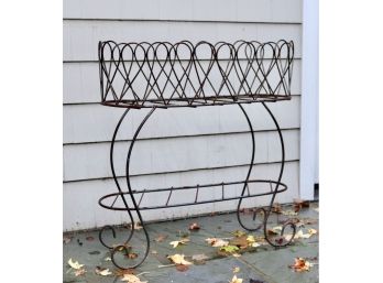 Wrought Iron Scrolled Outdoor Plant Stand