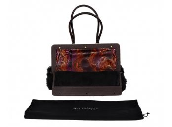 Dee Ocleppo Double Layer Exotic Leather And Fur 2 In 1 Handbag