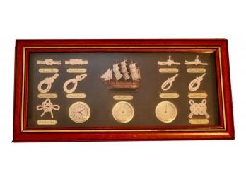 Maritime Shadowbox International Sailors Knots & Clocks