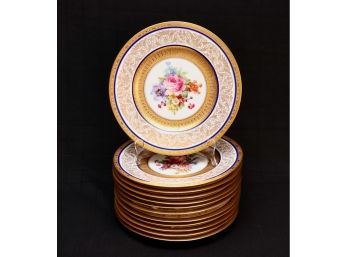 Spectacular Bavarian Porcelain Gold Gilt Plates Retail $1,800