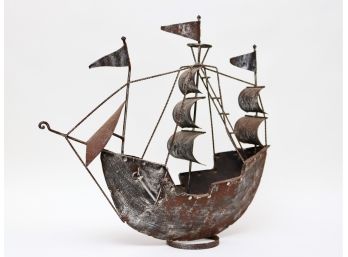 Vintage Authentic Large Metal Nao Nautical Ship Sculpture