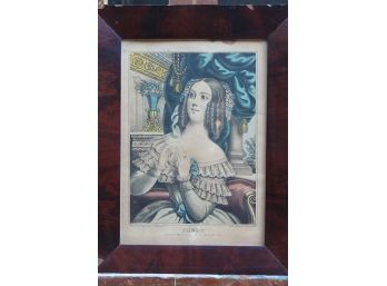 Great Vintage Framed Hand Colored Lithograph Entitled 'PHEBE'!