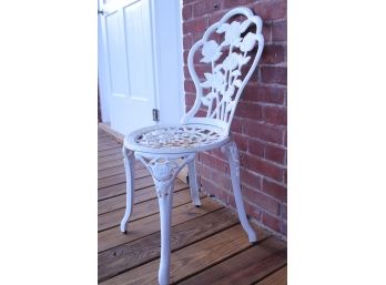 Vintage Heavy Floral Iron Garden Chair!