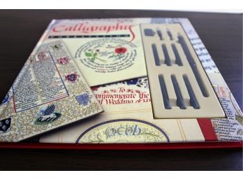 Cool CALLIGRAPHY WORKSTATION Book & Pen Set!