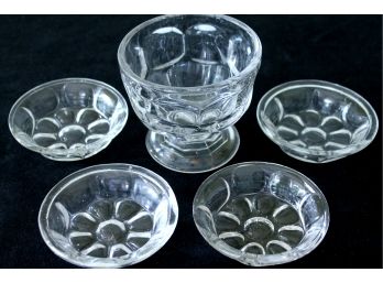 Collectible Early American Pressed Glass Berry Bowls & Dish Set!