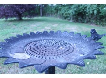 Great Whimsical  Iron Sunflower Bird Bath!