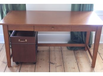 Lovely Modern Wooden Desk With A Rolling File!