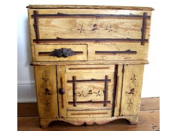 Charming  Unique Hand Painted Dry Sink/ Cabinet! You'll Never See Another One Of These Again!